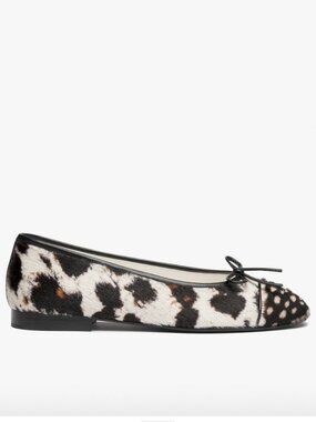 CHANEL 26S WHITE BROWN BLACK CALFSKIN BALLET FLAT SIZE IT 38 / US 8 NIB!